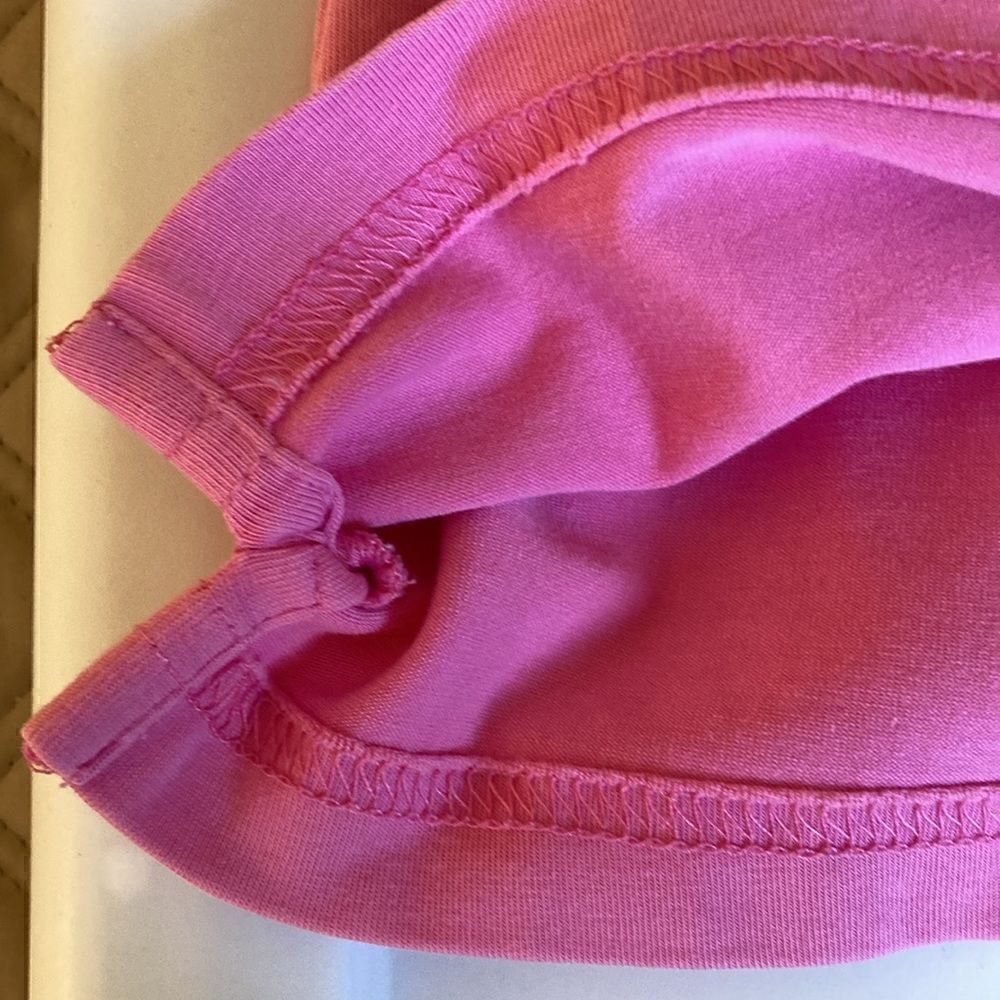 Lily Pulitzer Shrunken Cotton Polo Shirt in Barbie Pink with White Trim. Size S. - Picture 5 of 7
